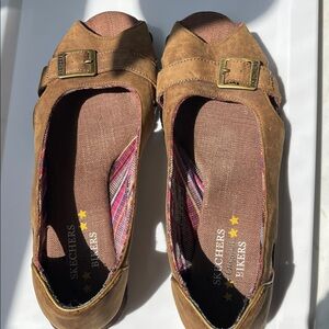 Skechers Brown Buckle Flats